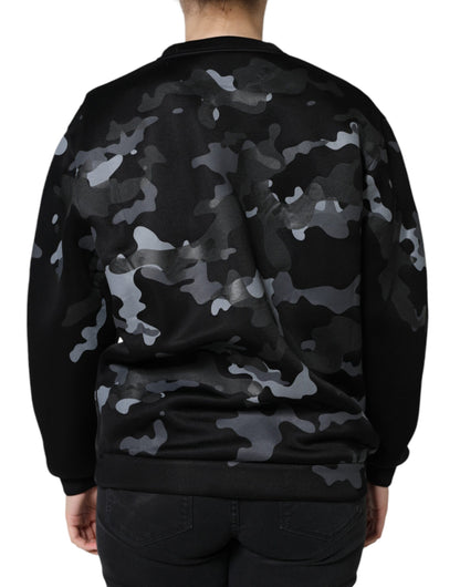 Dolce &amp; Gabbana Felpa girocollo nera mimetica