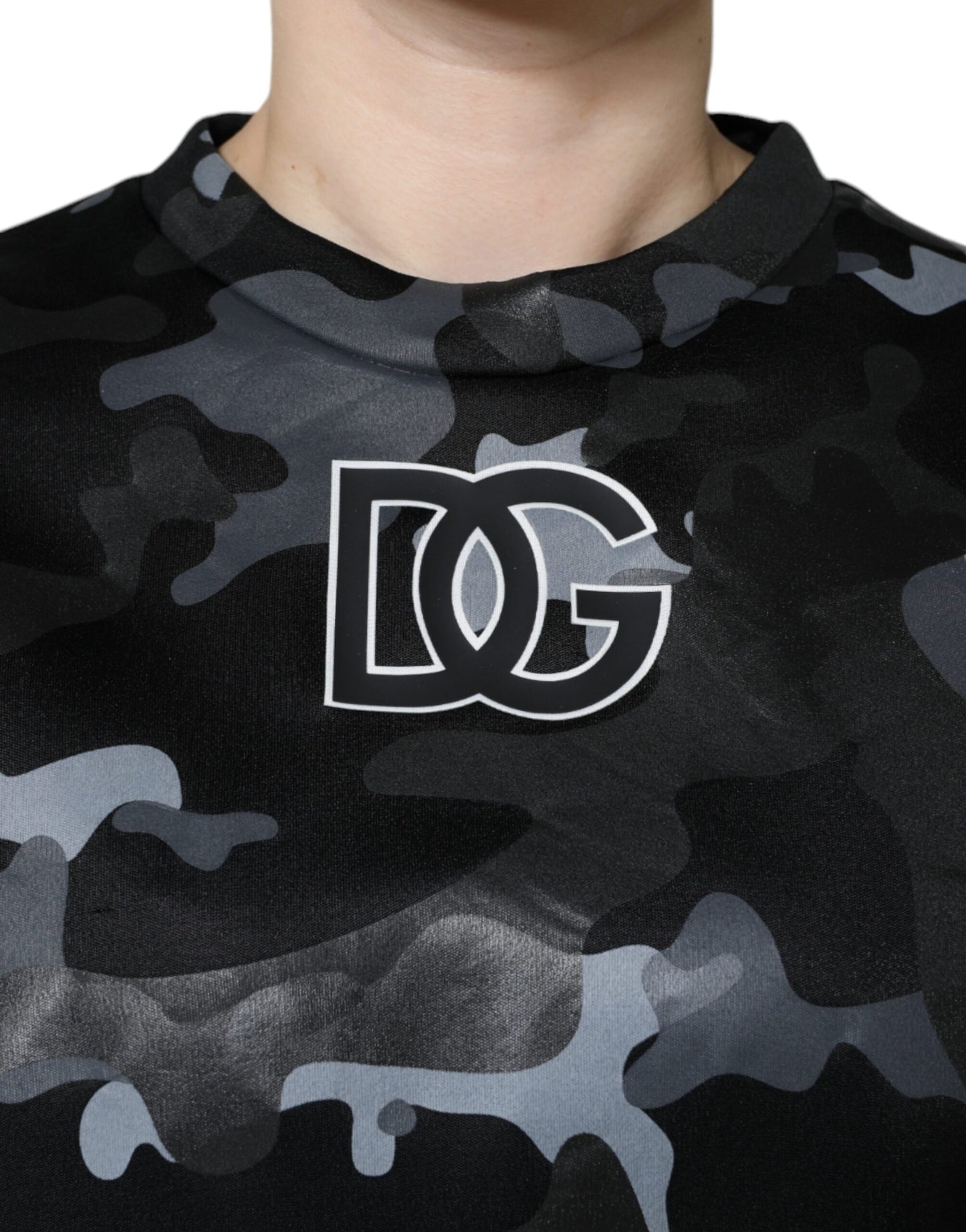 Dolce &amp; Gabbana Felpa girocollo nera mimetica