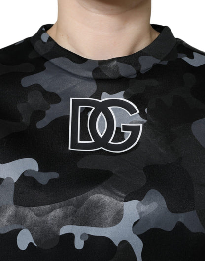 Dolce &amp; Gabbana Felpa girocollo nera mimetica