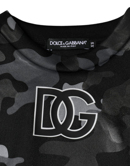 Dolce &amp; Gabbana Felpa girocollo nera mimetica