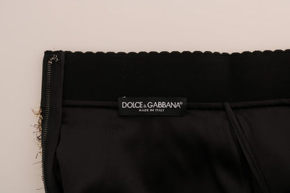 Minigonna corta nera e oro Dolce &amp; Gabbana