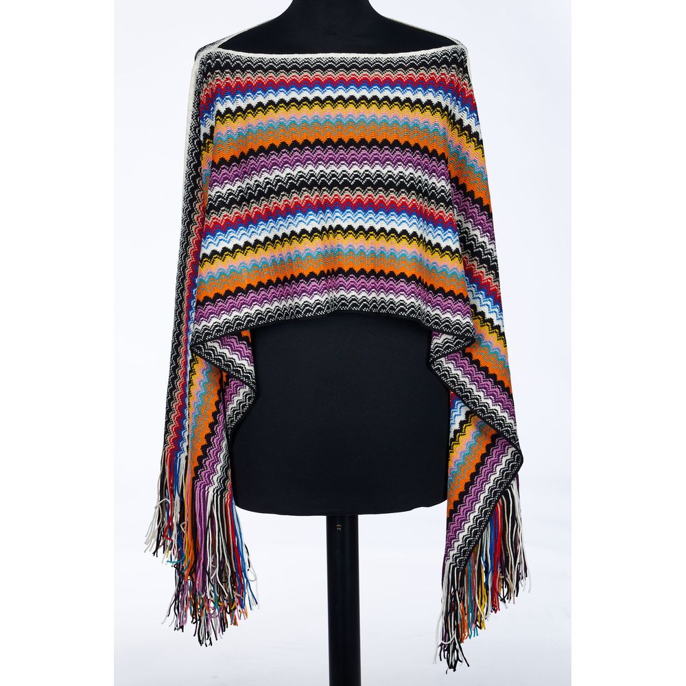 Poncho da donna in lana multicolore Missoni