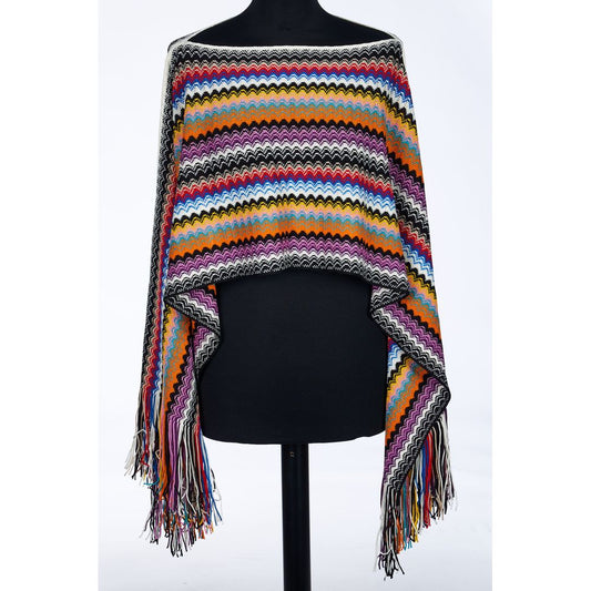 Poncho da donna in lana multicolore Missoni