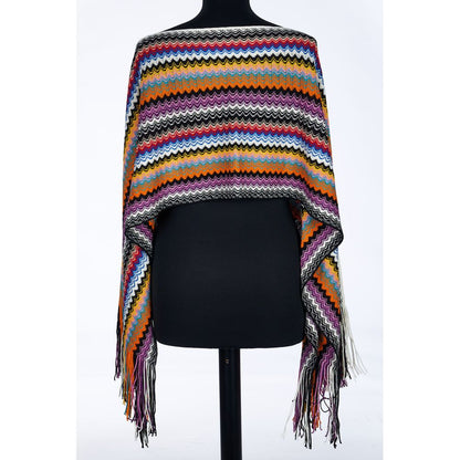 Poncho da donna in lana multicolore Missoni