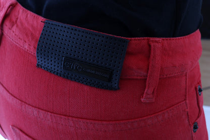 Jeans aderenti elasticizzati in cotone rosso Costume National