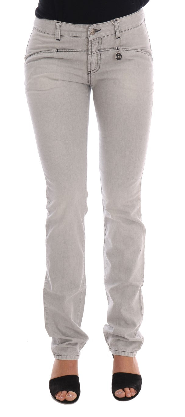 Jeans slim in cotone grigio lavato Costume National