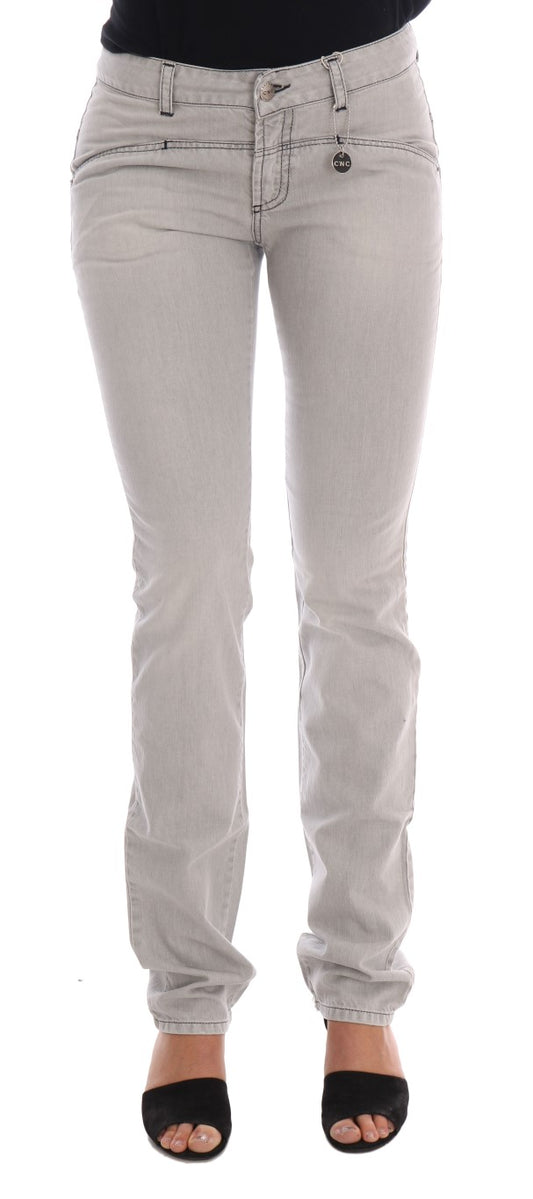 Jeans slim in cotone grigio lavato Costume National