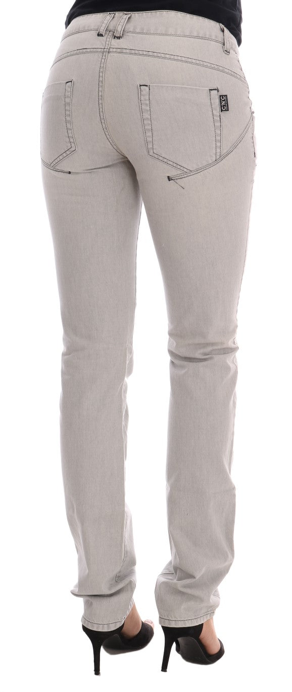 Jeans slim in cotone grigio lavato Costume National