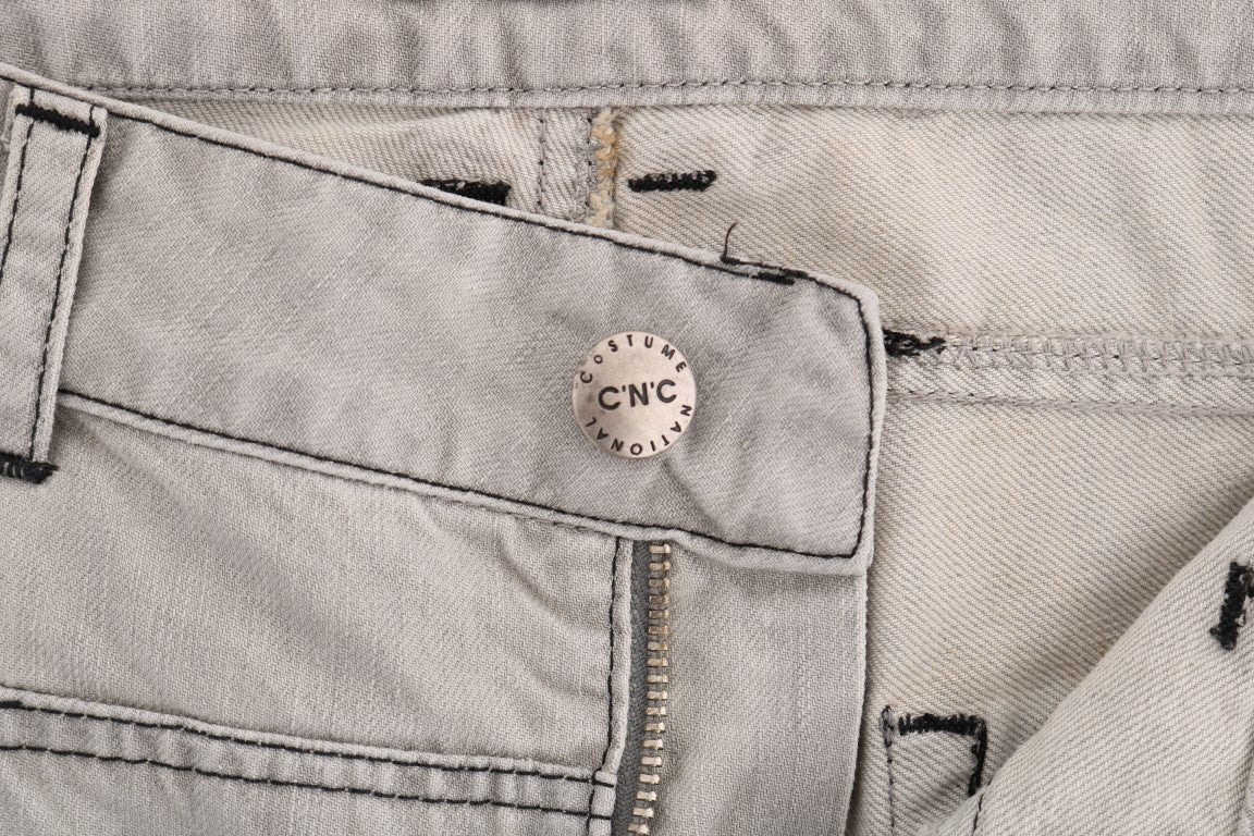 Jeans slim in cotone grigio lavato Costume National