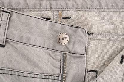 Jeans slim in cotone grigio lavato Costume National