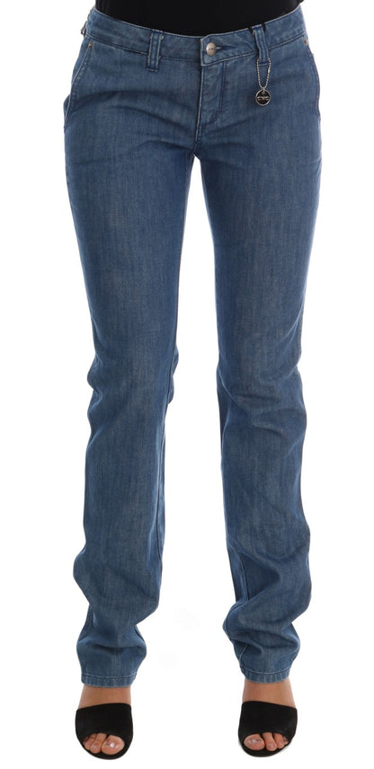 Jeans slim in denim di cotone blu lavato Costume National