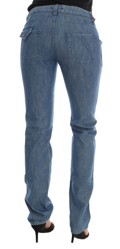 Jeans slim in denim di cotone blu lavato Costume National
