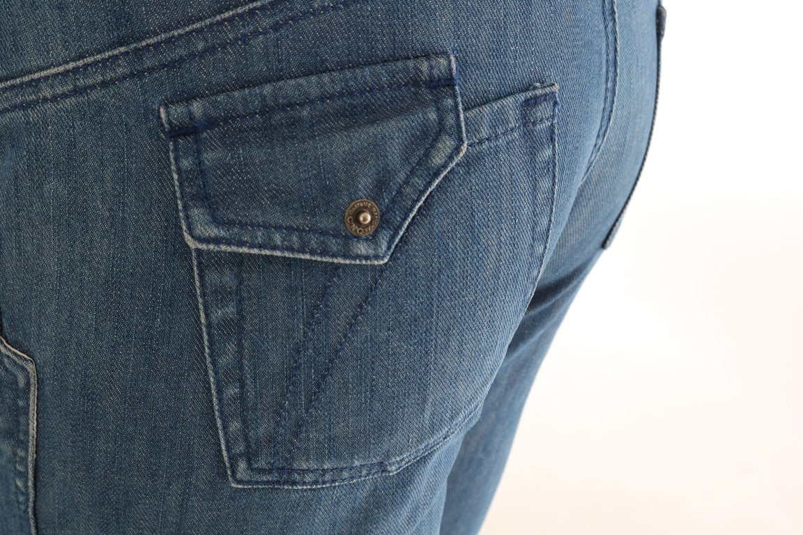 Jeans slim in denim di cotone blu lavato Costume National