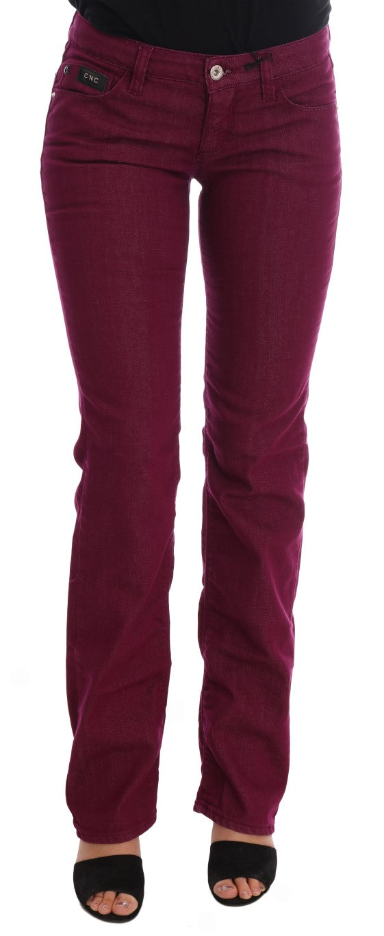 Jeans elasticizzati in cotone lavato rosso Costume National