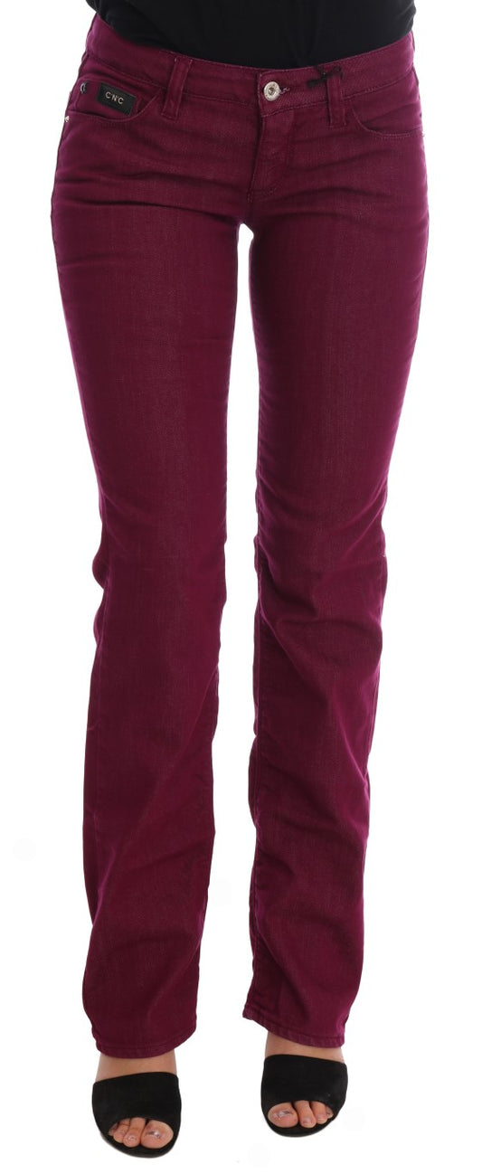 Jeans elasticizzati in cotone lavato rosso Costume National