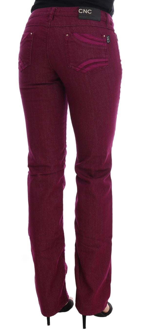 Jeans elasticizzati in cotone lavato rosso Costume National
