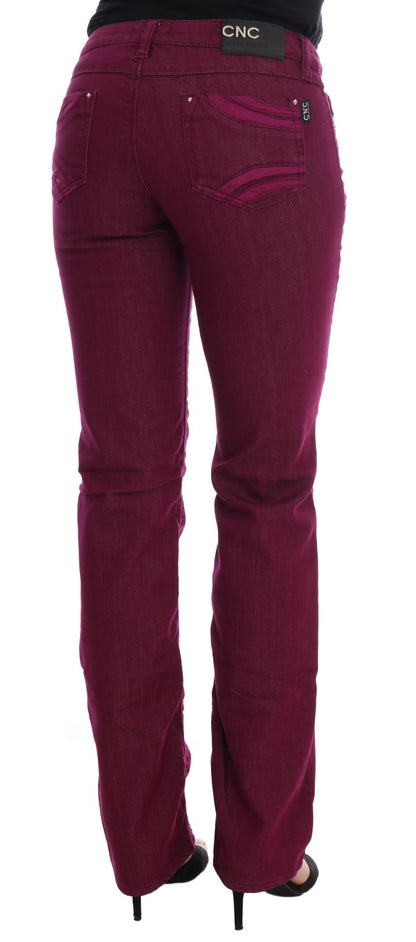 Jeans elasticizzati in cotone lavato rosso Costume National