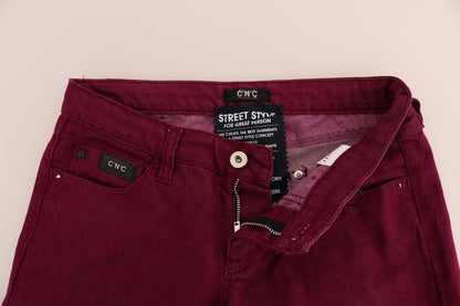 Jeans elasticizzati in cotone lavato rosso Costume National
