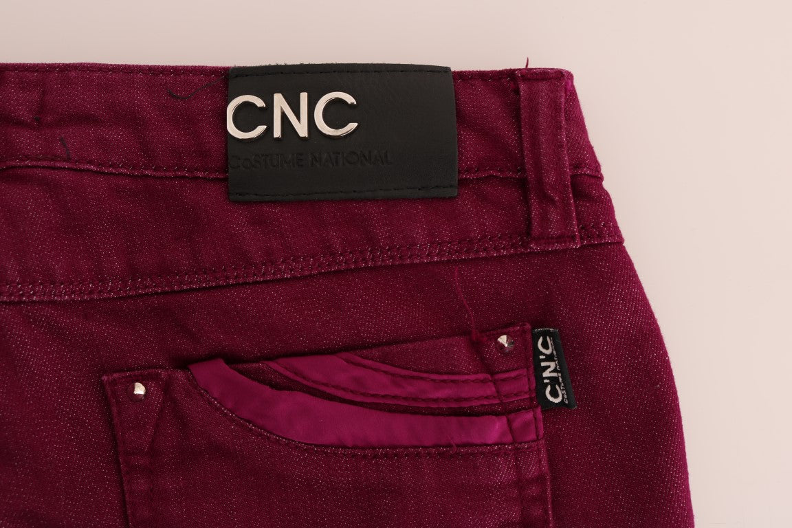 Jeans elasticizzati in cotone lavato rosso Costume National