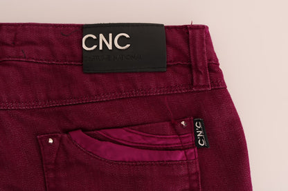 Jeans elasticizzati in cotone lavato rosso Costume National
