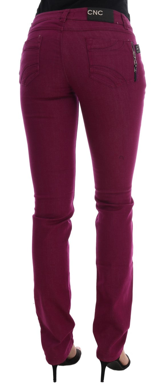 Jeans slim in cotone elasticizzato viola Costume National