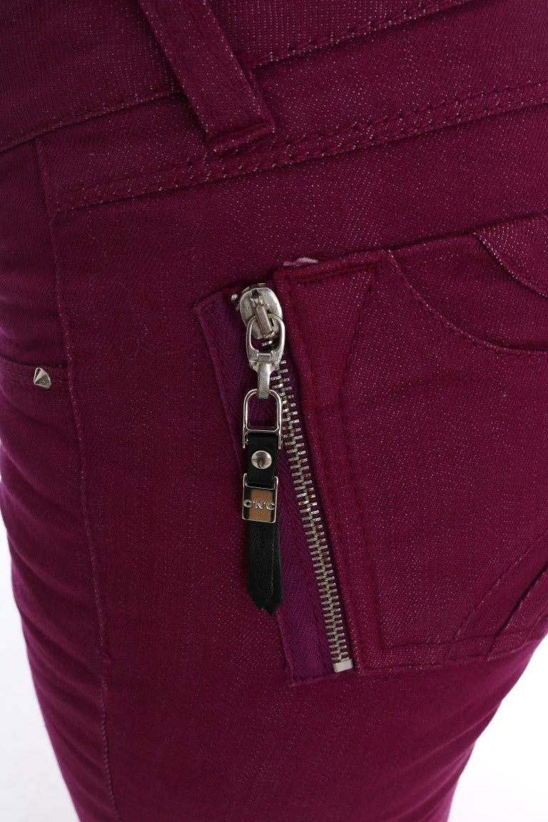 Jeans slim in cotone elasticizzato viola Costume National