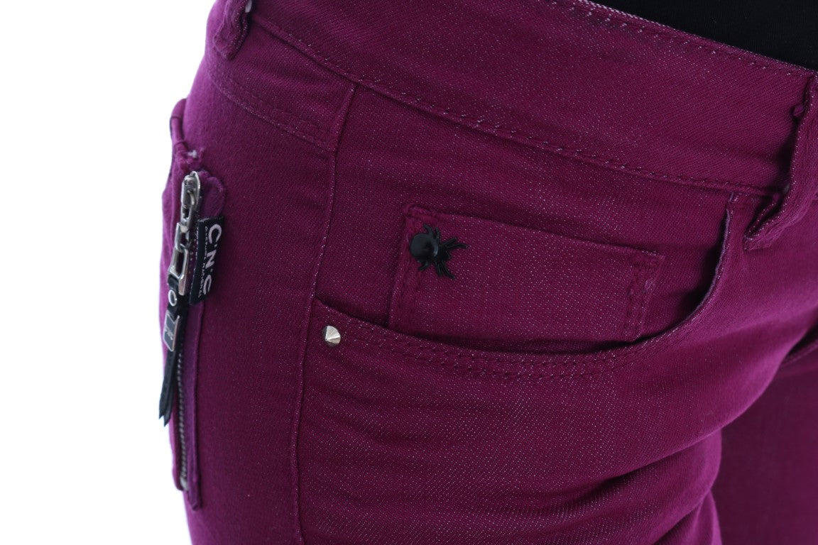 Jeans slim in cotone elasticizzato viola Costume National