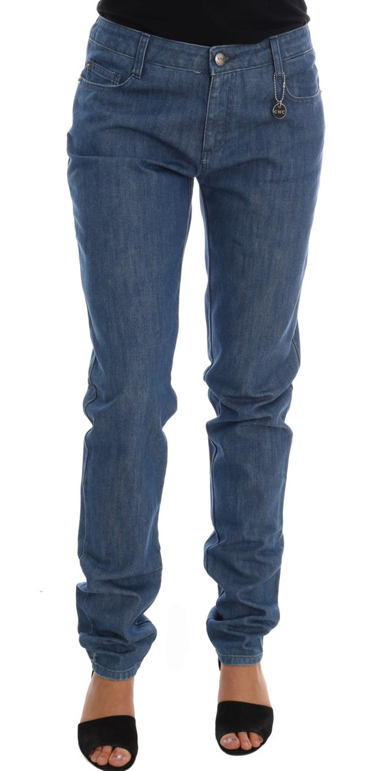 Jeans boyfriend fit in cotone blu lavato di Costume National