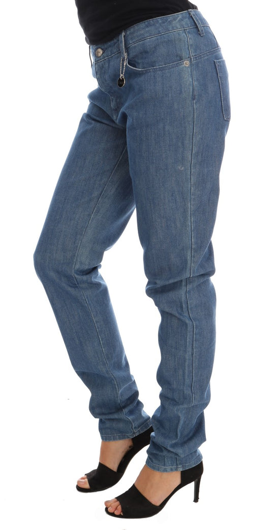 Jeans boyfriend fit in cotone blu lavato di Costume National
