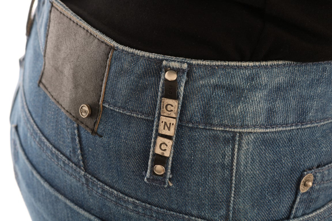 Jeans boyfriend fit in cotone blu lavato di Costume National
