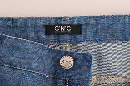 Jeans boyfriend fit in cotone blu lavato di Costume National