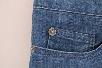 Jeans boyfriend fit in cotone blu lavato di Costume National
