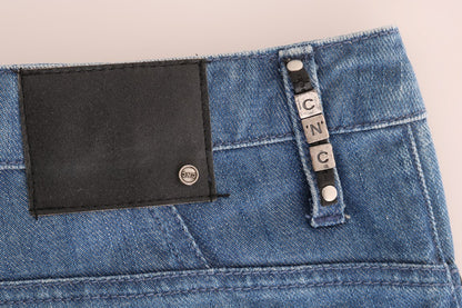 Jeans boyfriend fit in cotone blu lavato di Costume National