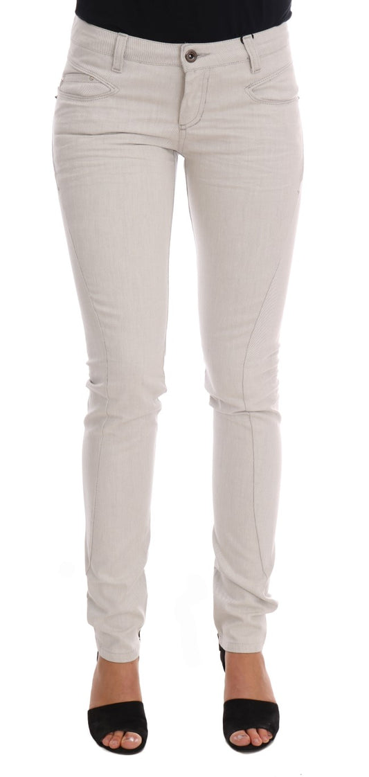 Jeans slim elasticizzati in cotone bianco Costume National
