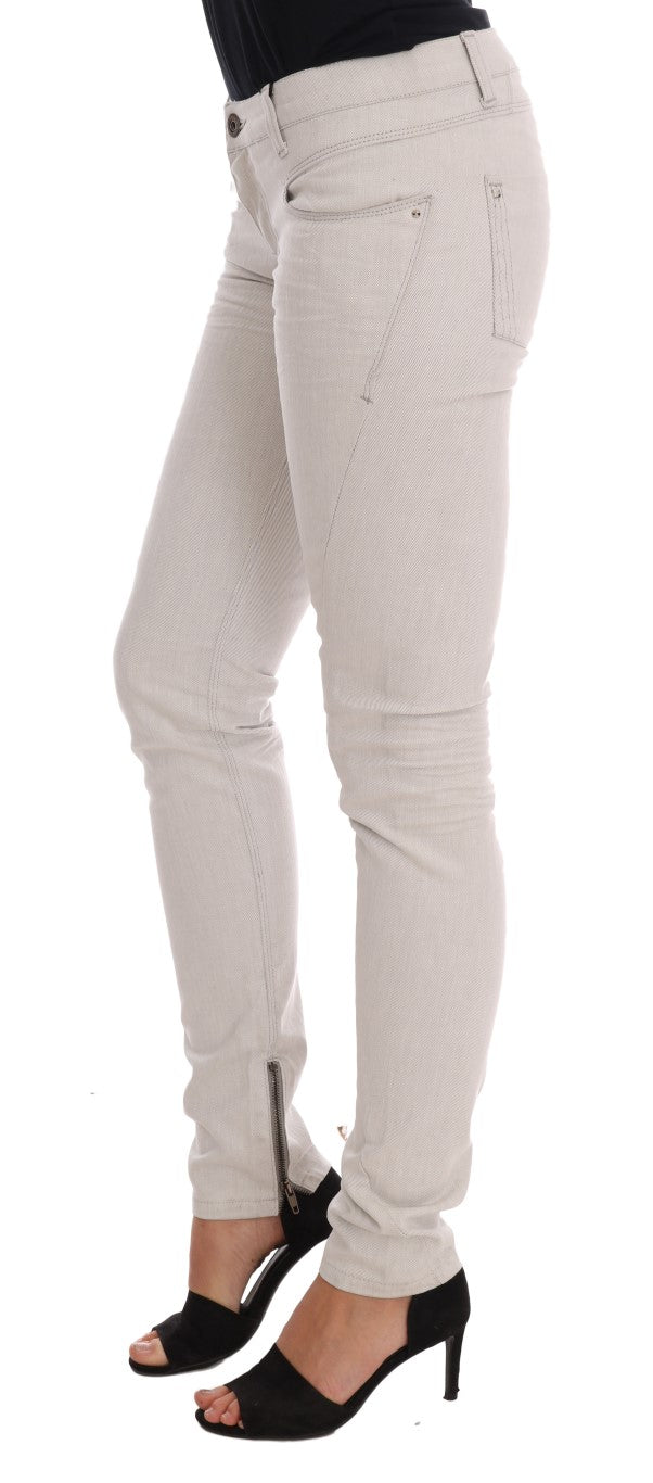 Jeans slim elasticizzati in cotone bianco Costume National