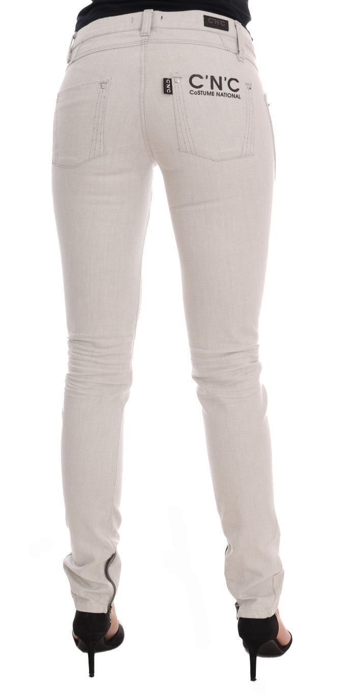 Jeans slim elasticizzati in cotone bianco Costume National
