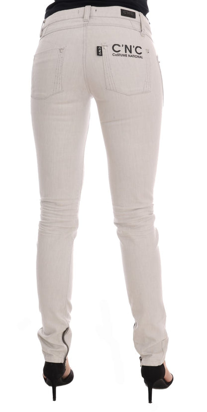 Jeans slim elasticizzati in cotone bianco Costume National