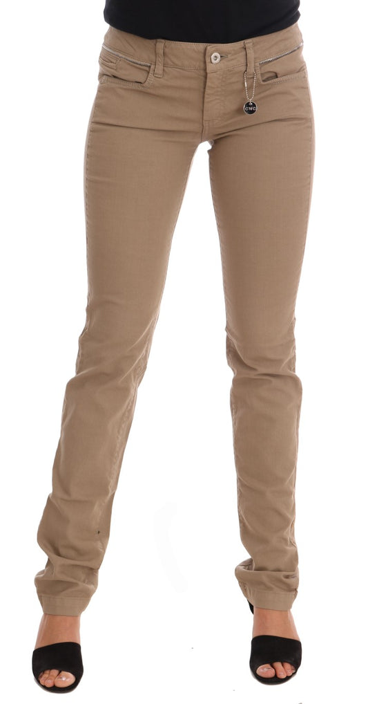 Jeans slim fit elasticizzati in cotone beige Costume National