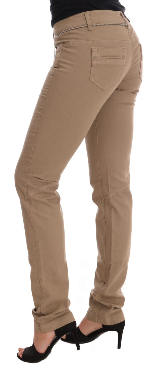 Jeans slim fit elasticizzati in cotone beige Costume National