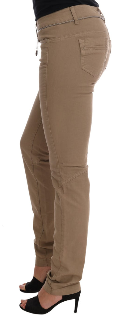 Jeans slim fit elasticizzati in cotone beige Costume National