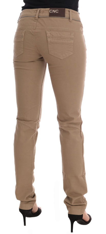 Jeans slim fit elasticizzati in cotone beige Costume National