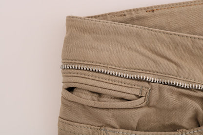 Jeans slim fit elasticizzati in cotone beige Costume National