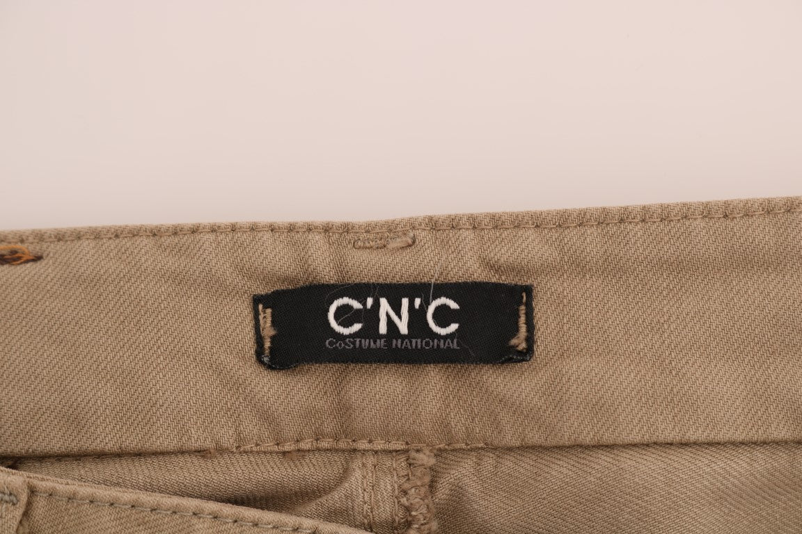 Jeans slim fit elasticizzati in cotone beige Costume National