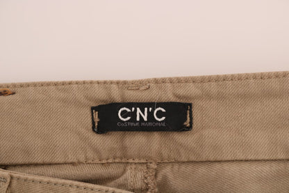 Jeans slim fit elasticizzati in cotone beige Costume National