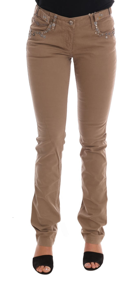 Jeans slim fit elasticizzati in cotone beige Costume National