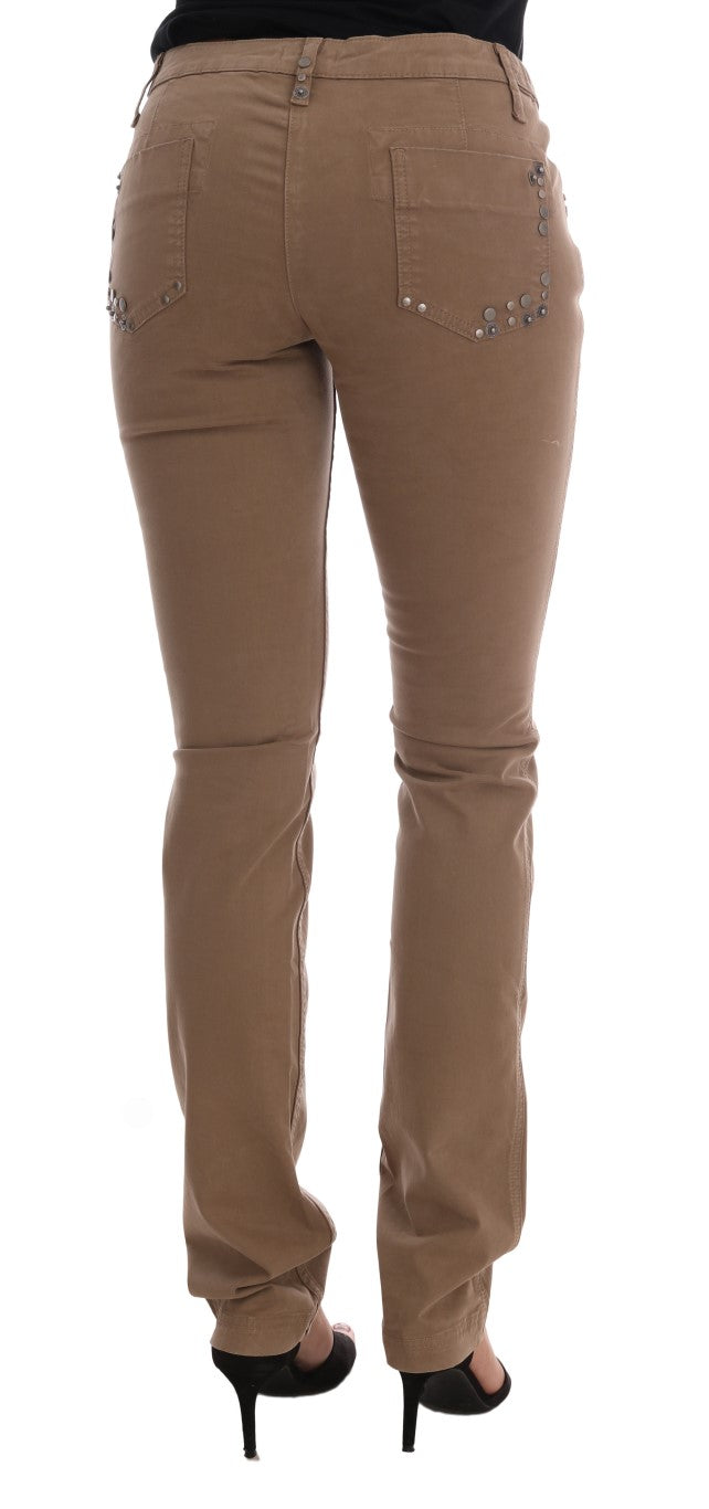 Jeans slim fit elasticizzati in cotone beige Costume National