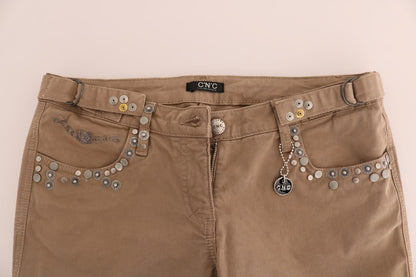 Jeans slim fit elasticizzati in cotone beige Costume National