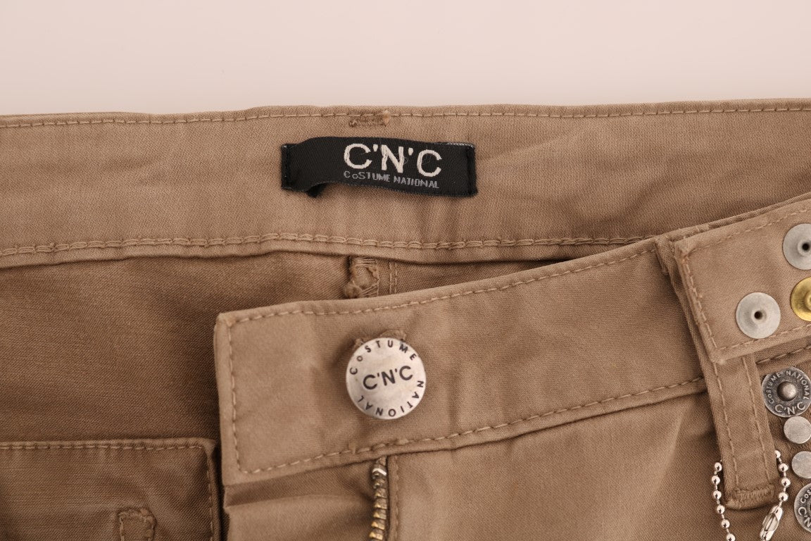 Jeans slim fit elasticizzati in cotone beige Costume National