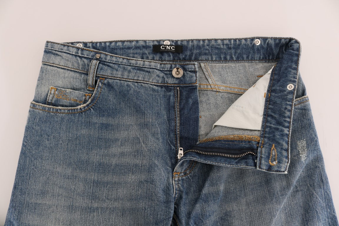 Jeans elasticizzati in cotone blu Costume National
