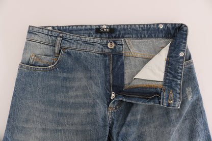 Jeans elasticizzati in cotone blu Costume National